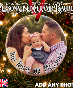 Alternative view of Any Photo & Message Photo Upload - Ceramic Bauble
