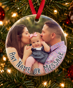 Any Photo & Message Photo Upload - Ceramic Bauble