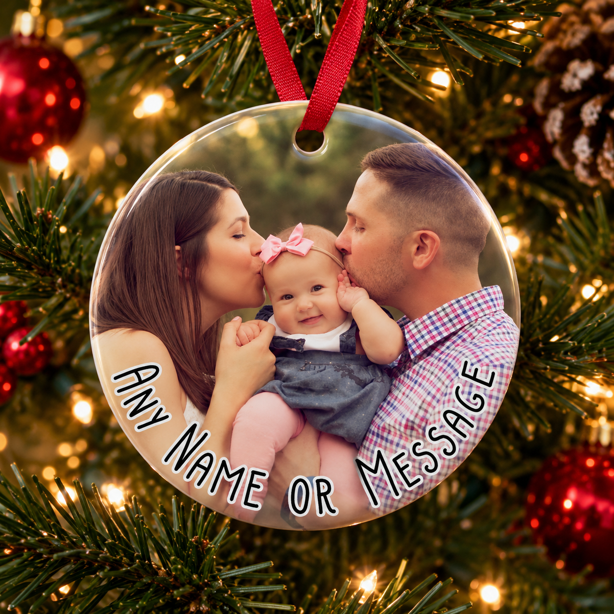 Any Photo & Message Photo Upload - Ceramic Bauble
