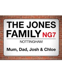 Aluminium Wall Art - Family Street Sign
