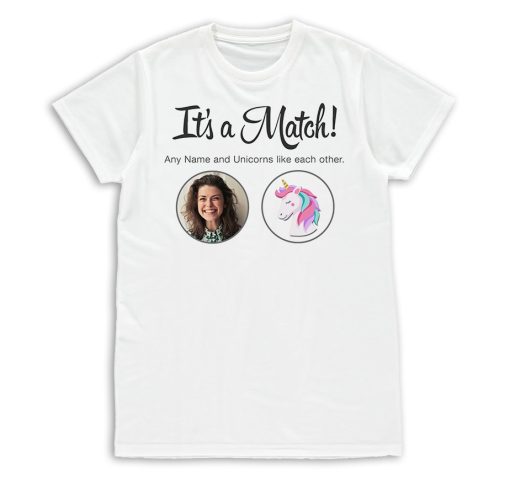 Its a Match Tinder Inspired Personalised Photo Upload T-Shirt Mens & Womens Funny Birthday Gift - Image 2