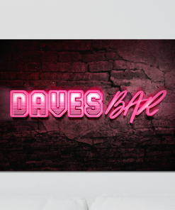 Aluminium Wall Art - Any Names Bar Neon