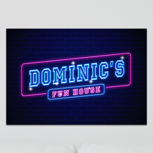 Aluminium Wall Art - Any Names Fun House Neon