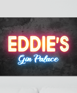 Aluminium Wall Art - Any Names Gin Palace Neon