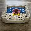 Personalised Dog Bed Paws Blue