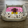 Personalised Dog Bed Paws Pink