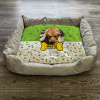 Personalised Dog Bed Paws & Bones Lime Green