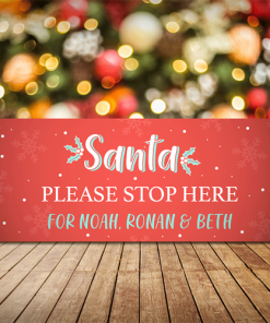 Personalised Christmas Sign Santa Stop Here