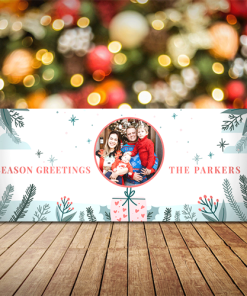 Personalised Christmas Sign Photo Upload Seasons Greetings