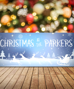Personalised Christmas Sign Sleigh- Christmas At the Any Family