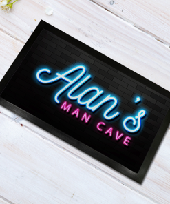 Personalised Bar Mat / Runner Man Cave Neon
