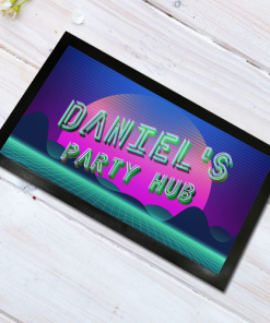 Personalised Bar Mat / Runner Party Hub Neon