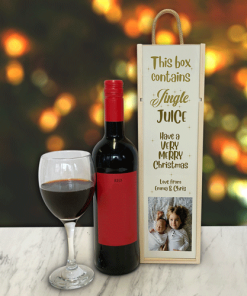 Personalised Wine Box Jingle Juice Photo Upload