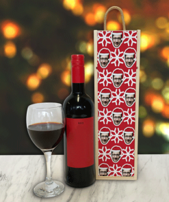 Personalised Wine Box Santa Hat Photo Upload