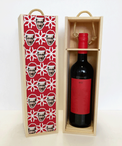 Alternative view of Personalised Wine Box Santa Hat Photo Upload