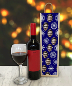 Personalised Wine Box Snowflakes Photo Upload