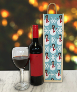 Personalised Wine Box Snowman Body Photo Upload