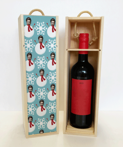 Alternative view of Personalised Wine Box Snowman Body Photo Upload