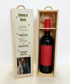 Alternative view of Personalised Wine Box The Weather Outside Photo Upload & Text