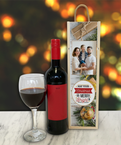 Personalised Wine Box May Your Christmas Be Merry & Bright Photo Upload