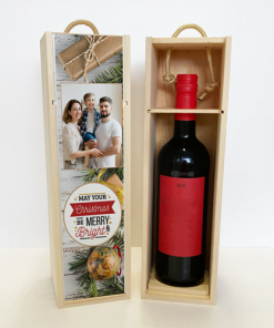Alternative view of Personalised Wine Box May Your Christmas Be Merry & Bright Photo Upload
