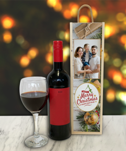 Personalised Wine Box Have A Merry Christmas Photo Upload