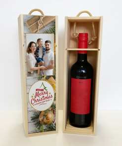 Alternative view of Personalised Wine Box Have A Merry Christmas Photo Upload