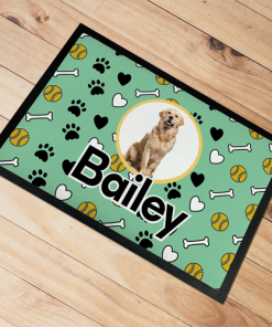 Personalised Pet Dog Mat Dog Name Photo Upload
