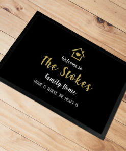 Personalised Door Floor Mat Family Home