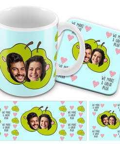 Personalised Valentines Day Mug & Coaster Set Great Pear