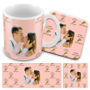 Personalised Valentines Day Mug & Coaster Set Pizza My Heart