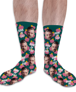 Bank Of Dad Fathers Day Personalised Socks Photo Socks
