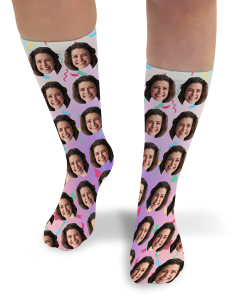 Birthday Confetti Personalised Photo Socks