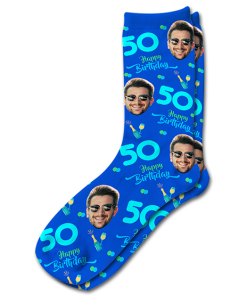 Alternative view of Birthday & Age Champagne Personalised Photo Socks