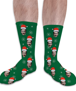 Santa Hat Personalised Christmas Photo Socks