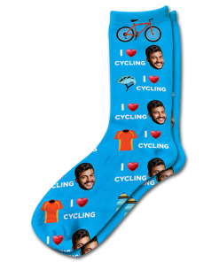 Alternative view of I Love Cycling Personalised Socks Photo Socks