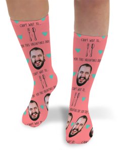Can't Wait To Fork You Valentines Day Personalised Socks Photo Socks
