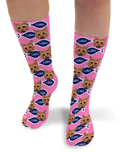 Pets Personalised Cat Photo Socks