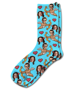 Alternative view of Cupid Valentines Day Personalised Socks Photo Socks