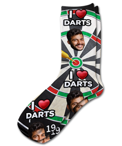 Alternative view of I Love Darts Personalised Socks Photo Socks