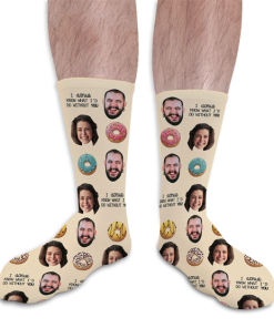 Donut Know What I'd Do Without You Valentines Day Personalised Socks Photo Socks