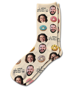 Alternative view of Donut Know What I'd Do Without You Valentines Day Personalised Socks Photo Socks