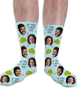 We Make A Great Pear Valentines Day Personalised Socks Photo Socks