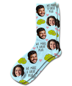 Alternative view of We Make A Great Pear Valentines Day Personalised Socks Photo Socks
