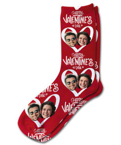 Alternative view of Happy Valentines Day Personalised Socks Photo Socks