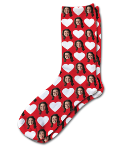 Alternative view of Hearts 1 Valentines Day Personalised Socks Photo Socks