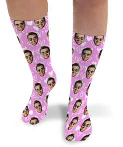 Hearts 2 Valentines Day Personalised Socks Photo Socks
