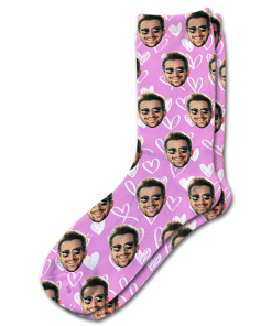 Alternative view of Hearts 2 Valentines Day Personalised Socks Photo Socks