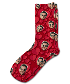 Alternative view of Hearts 3 Valentines Day Personalised Socks Photo Socks