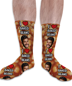 I Love Baked Beans Personalised Socks Photo Socks
